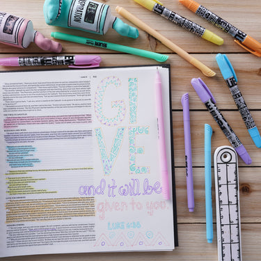 Kit de estudio de la Biblia en colores pastel 
