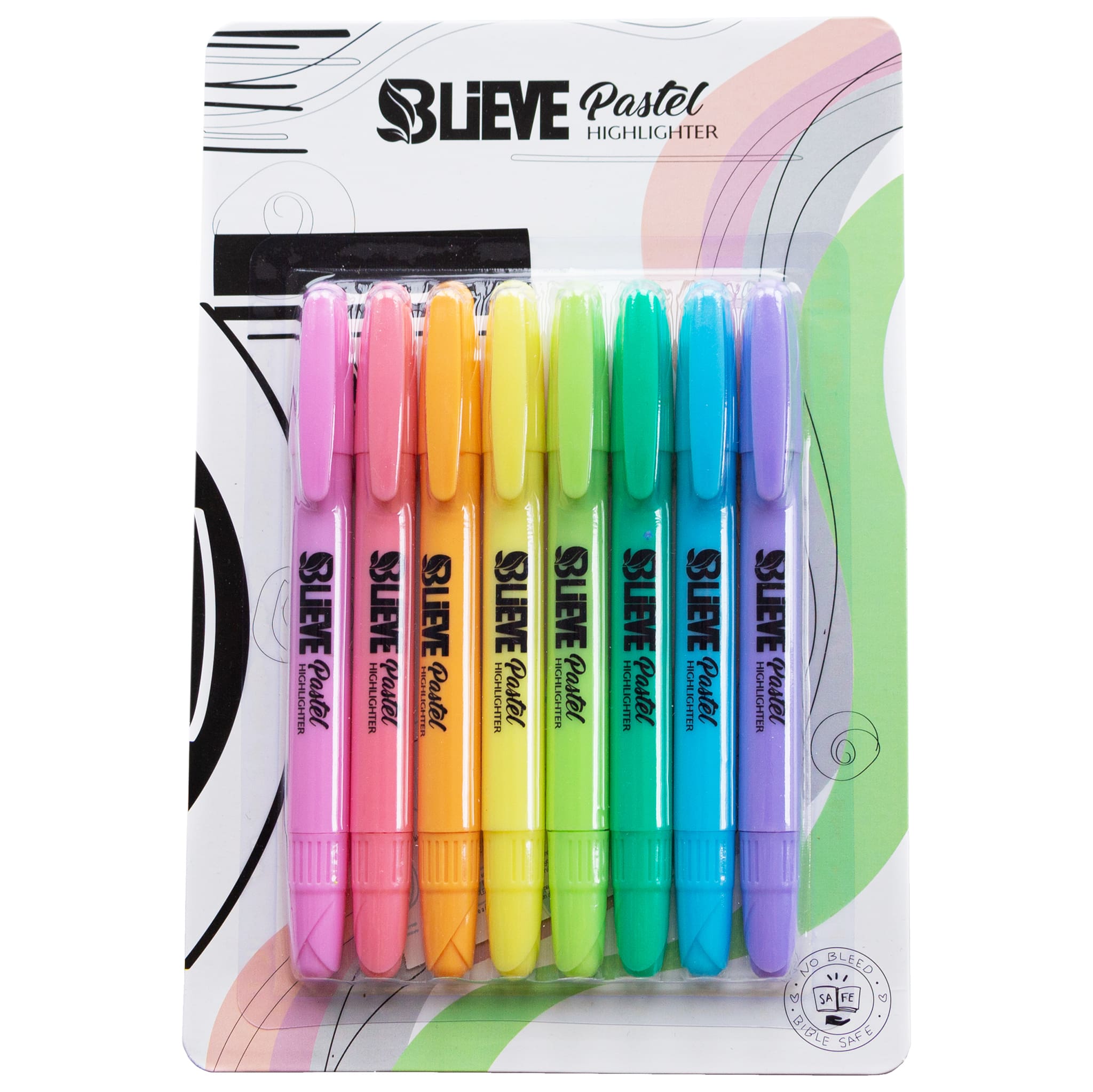 BLIEVE- Bible Highlighter Pack of 8, Gel Highlighters for Bibles,  Highlighter Pens, Bible Journaling Supplies, Highlighters For Bible Pages,  Bible Highlighters No Bleed, Bible Markers (Vibrant) in Kuwait