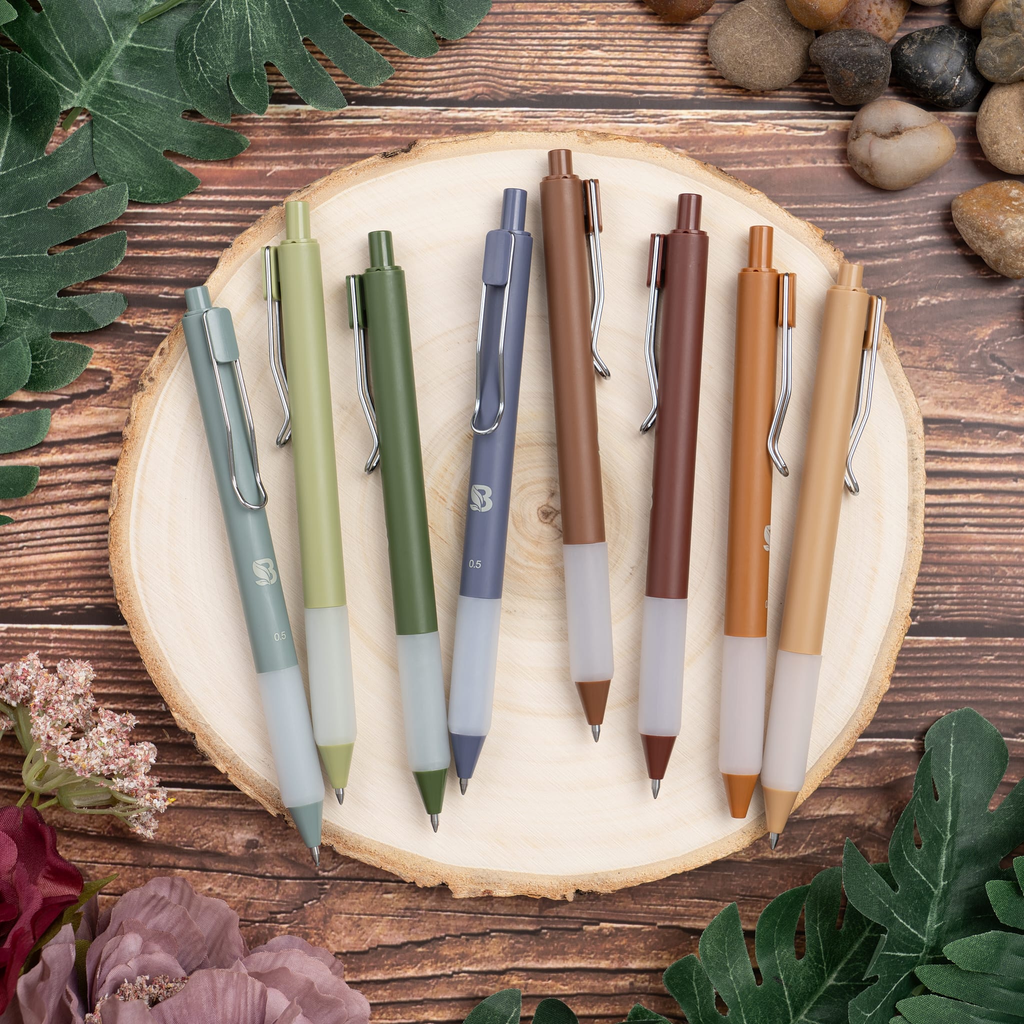 Blieve - Earthy Colored Gel Pens with Cool Matte Finish, Aesthetic and Cute Pens with Smooth Writing for Journaling and Bible Note Taking No Bleed