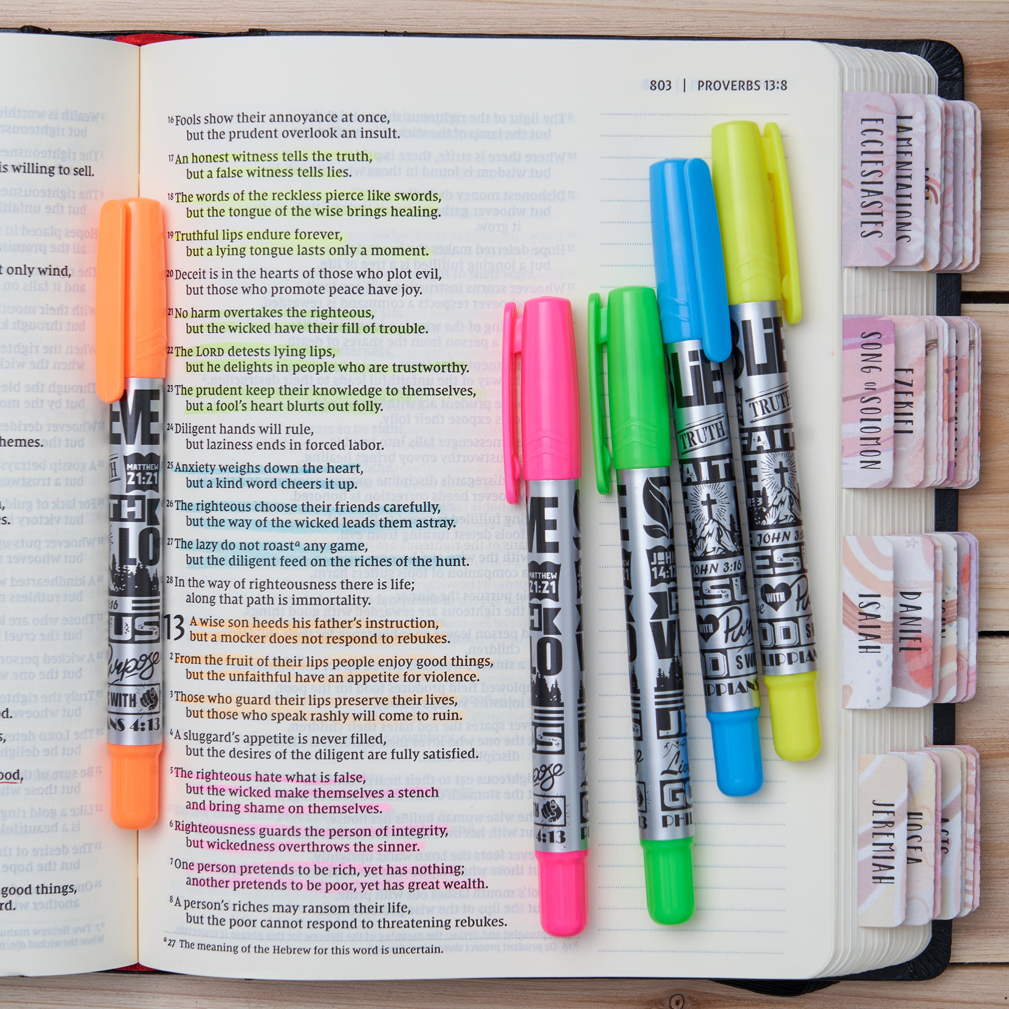 6 No Bleed or Smear Bible Safe Gel Stick Highlighters, Bible Journaling  Inductive Study, Bible Study Kit Markers, Highlighters, Pens 