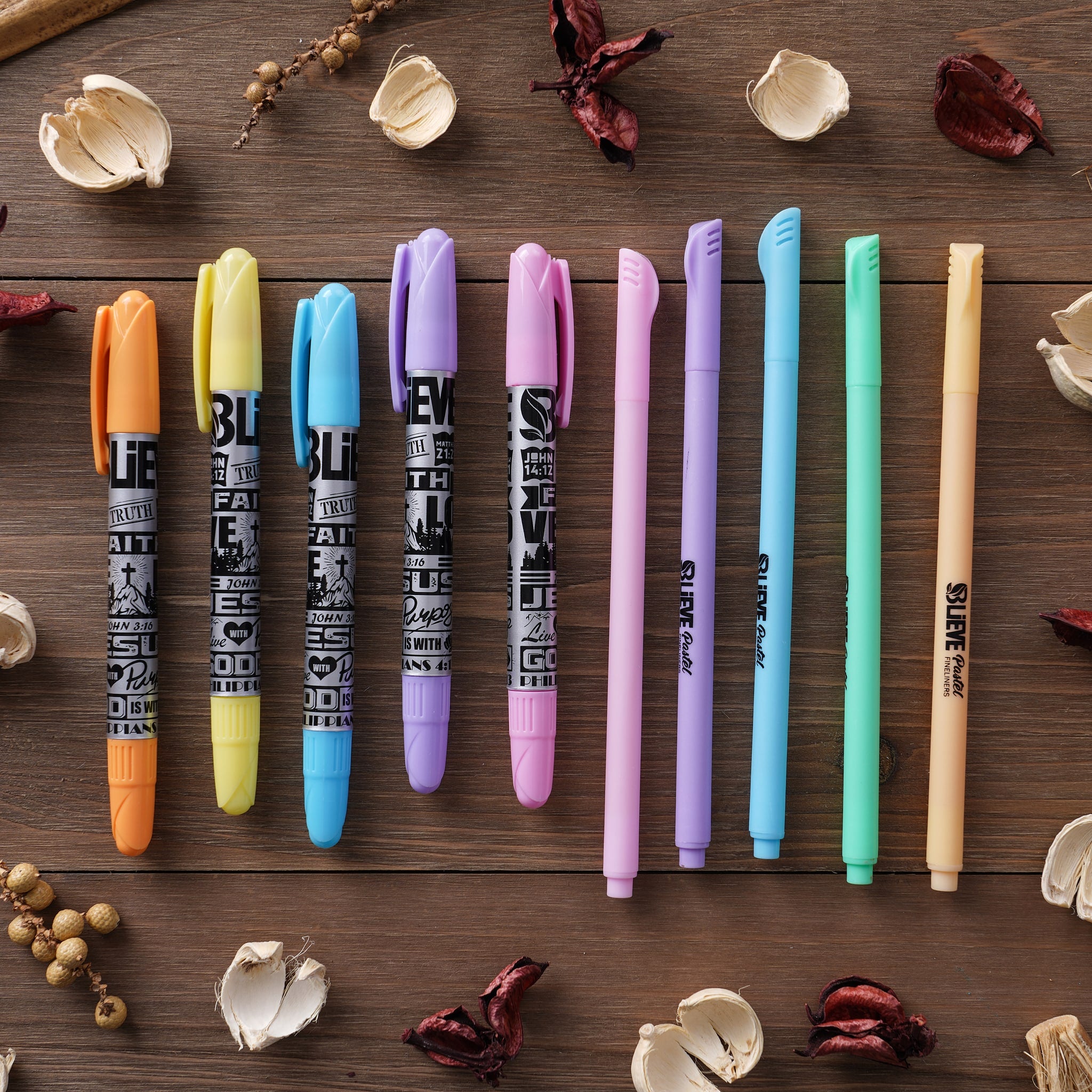 BLIEVE- Bible Highlighters And Pens No Bleed Through, Bible Verse